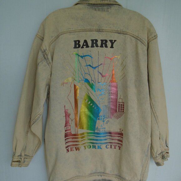 vintage Jordache Studio Acid Wash Jeans Jacket Mens Size M Grey - Picture 4 of 7